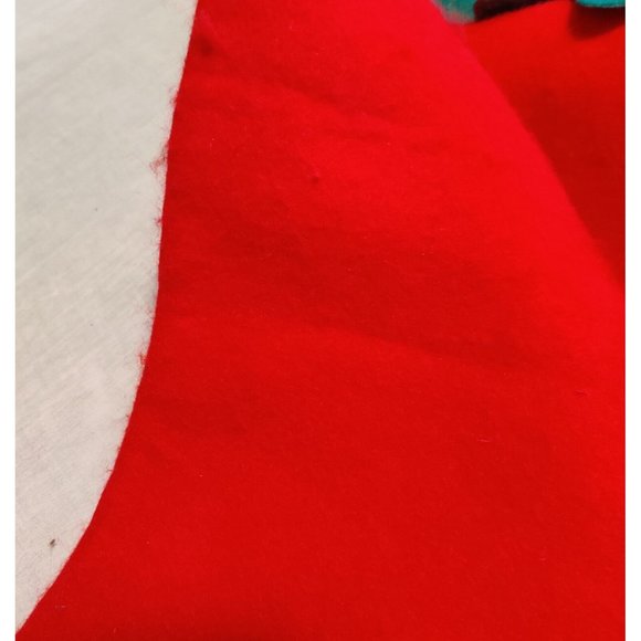 Large Size Vtg Decor Plush Red & Green Trim Felt Christmas Stocking 12x18" - Picture 2 of 6